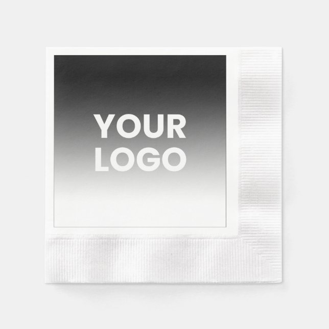 Your Logo & Modern Editable Colour Gradient Napkin (Front)
