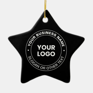 Your Logo Modern Editable Text & Elements Ceramic Ornament