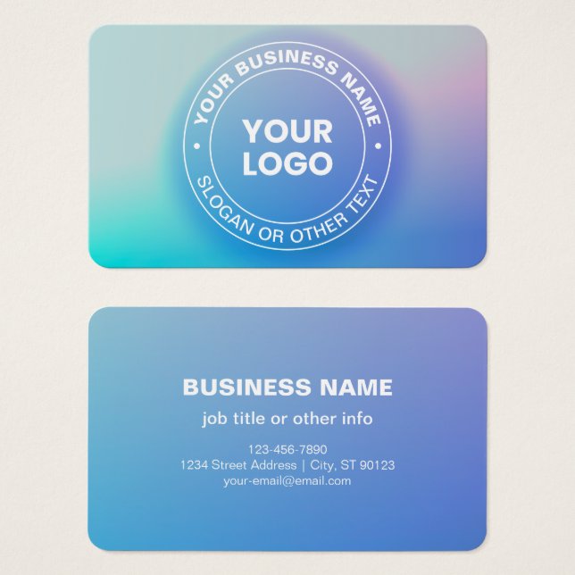 Your Logo | Modern Fading Colour Ombre & White Tex (Front & Back)