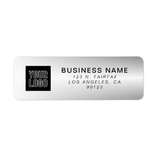 Your Logo | Modern Grey Gradient Return Address Label