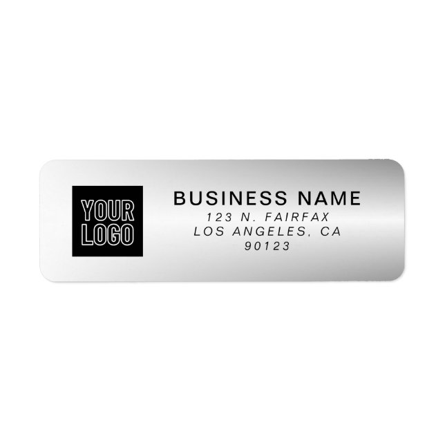 Your Logo | Modern Grey Gradient Return Address Label (Front)