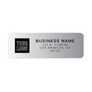 Your Logo Modern Grey Gradient Return Address Label