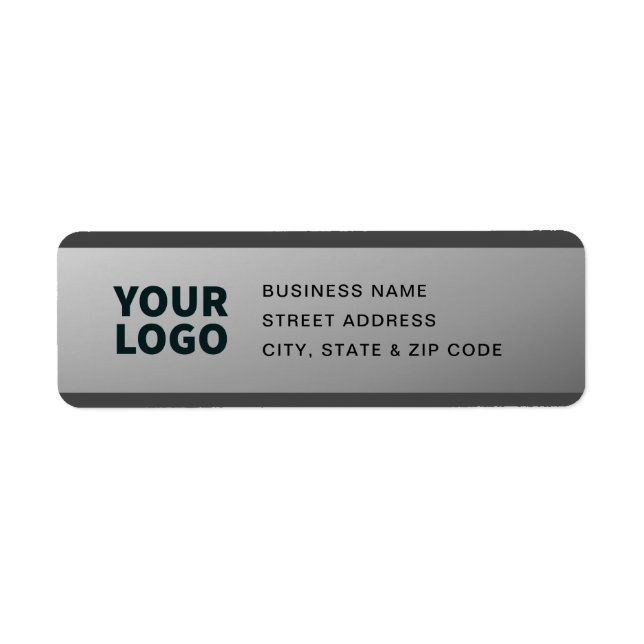Your Logo | Modern Grey Gradient Return Address Label (Front)