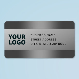 Your Logo   Modern Grey Gradient Return Address Label