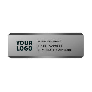 Your Logo   Modern Grey Gradient Return Address Label