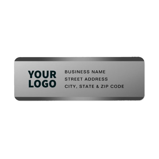 Your Logo | Modern Grey Gradient Return Address Label (Front)