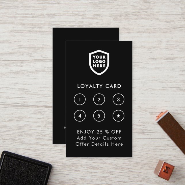 Your Logo | Modern Minimalist Business Loyalty Car (Front/Back In Situ)