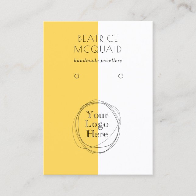 Your Logo Modern Minimalist Earring Display Card (Front)