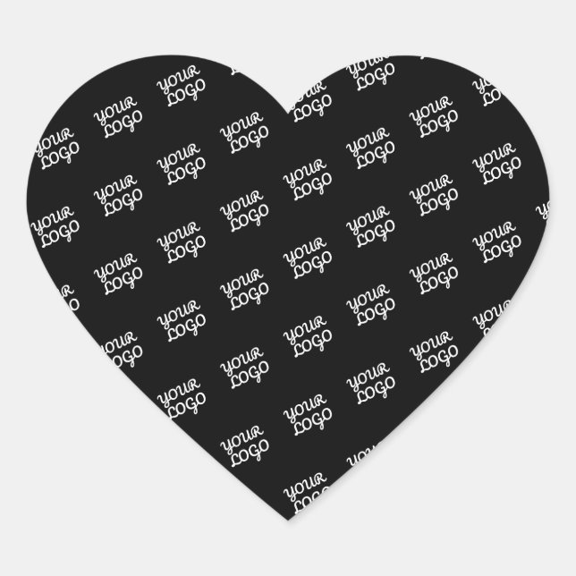 Your Logo | Modern Repeating Pattern Heart Sticker (Front)