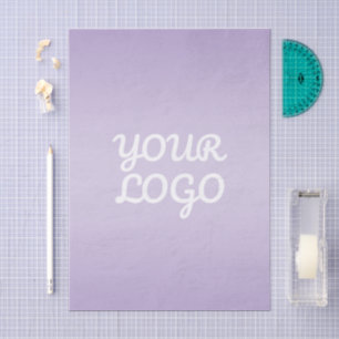 Your Logo & Modern Simple Ombre   Dark Gray Tissue Paper
