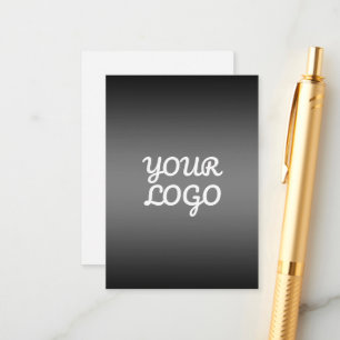 Your Logo & Modern Simple Ombre   Dark Grey Enclosure Card