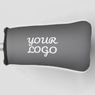 Your Logo & Modern Simple Ombre Dark Grey Golf Head Cover