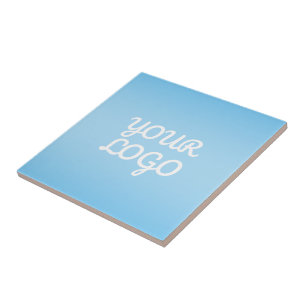 Your Logo & Modern Simple Ombre   Lavender Ceramic Tile