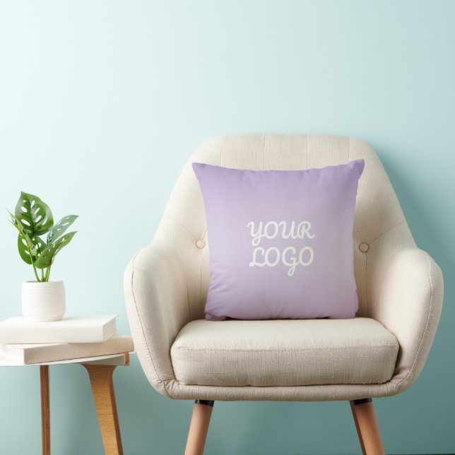 Your Logo & Modern Simple Ombre | Lavender Cushion (Chair)