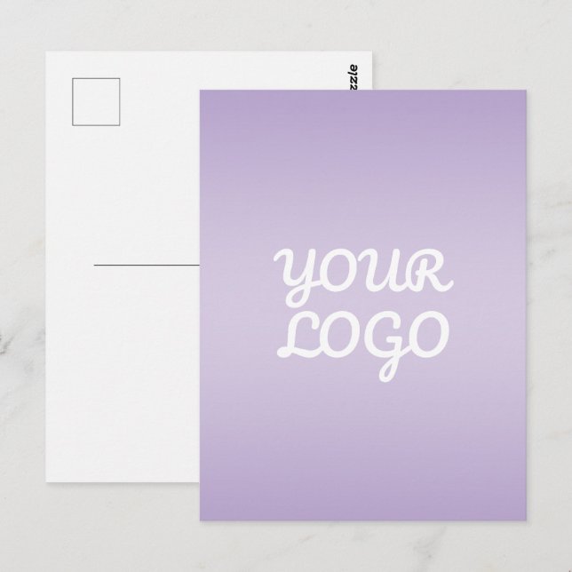 Your Logo & Modern Simple Ombre | Lavender Postcard (Front/Back)