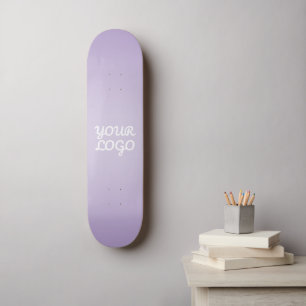 Your Logo & Modern Simple Ombre   Lavender Skateboard