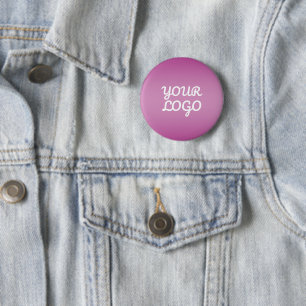 Your Logo & Modern Simple Ombre Purple 6 Cm Round Badge
