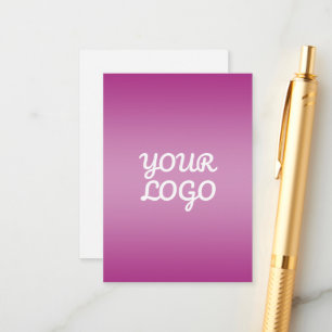 Your Logo & Modern Simple Ombre Purple Enclosure Card