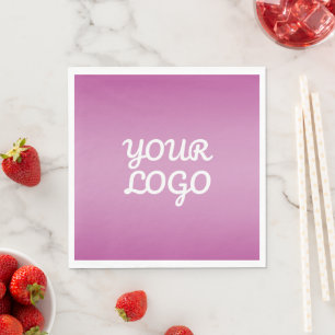 Your Logo & Modern Simple Ombre Purple Napkin