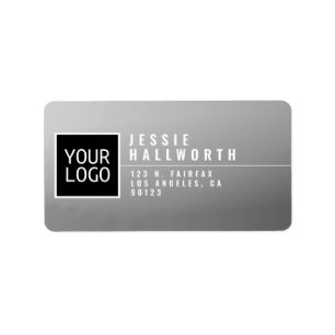 Your Logo Modern Stylised Grey Return Address Label