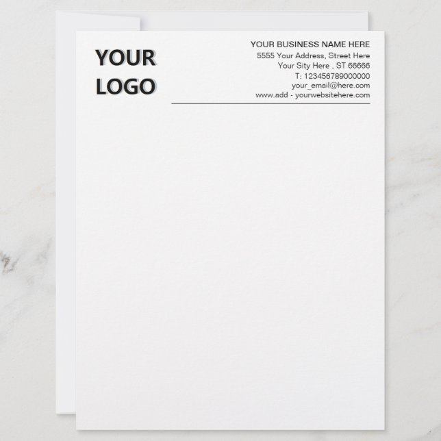 Your Logo Name Address Contact Info Letterhead (Front)