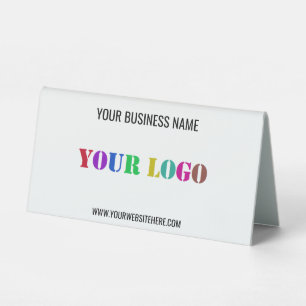 Your Logo Name Info Business Table Tent Sign