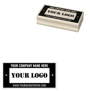 Your Logo Name Info Colour Rubber Stamp Example