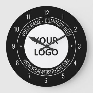 Your Logo Name Promotional Personalised Colour Large Clock