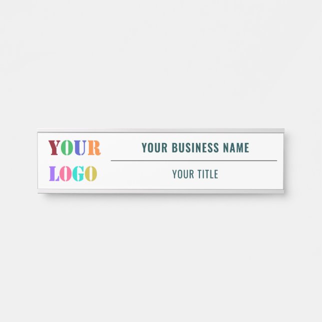Your Logo Name Title Door Sign - Choose Colours (Front)