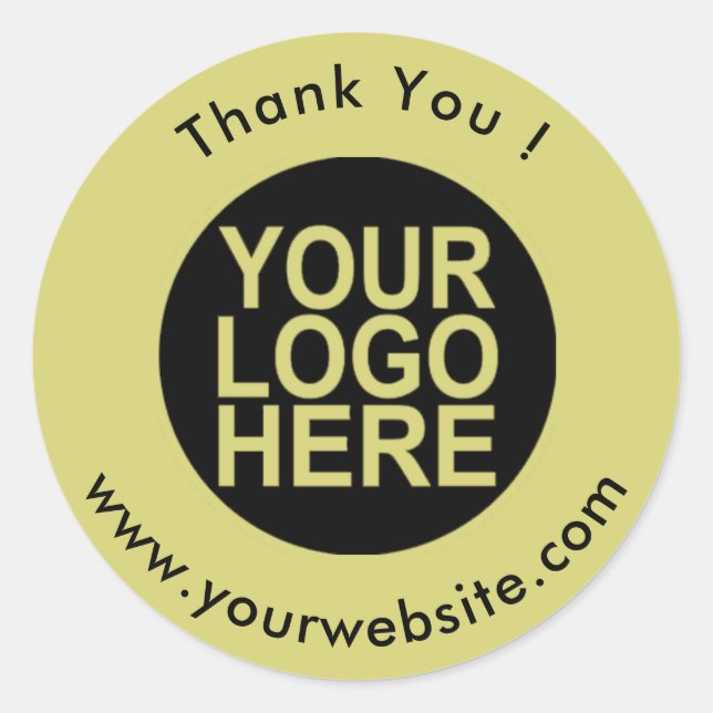 Your Logo, Name & Website Promo Classic Round Clas Sticker (Front)