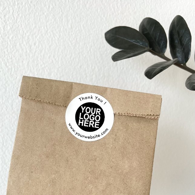 Your Logo, Name & Website Promo Classic Round Sticker (Creator Uploaded)