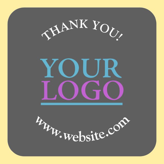 Your Logo, Name & Website Promo, Dark Grey Square Sticker (Creator Uploaded)