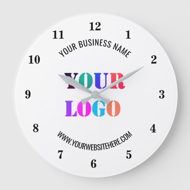 Your Logo Name Website Promotional Personalised Large Clock (Front)