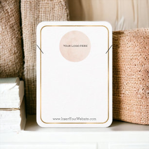Your Logo Necklace Display Gold Large Vertical Business Card