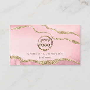 your logo on agate background business card