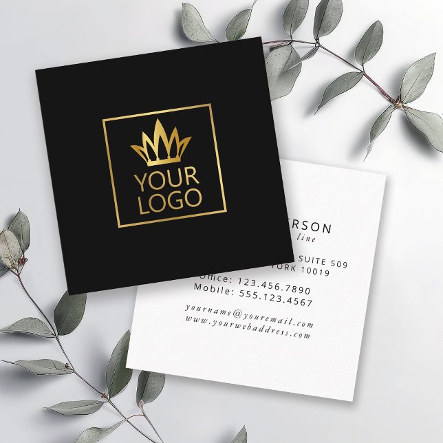 Your Logo on Any Colour Background Square Business Card (Creator Uploaded)