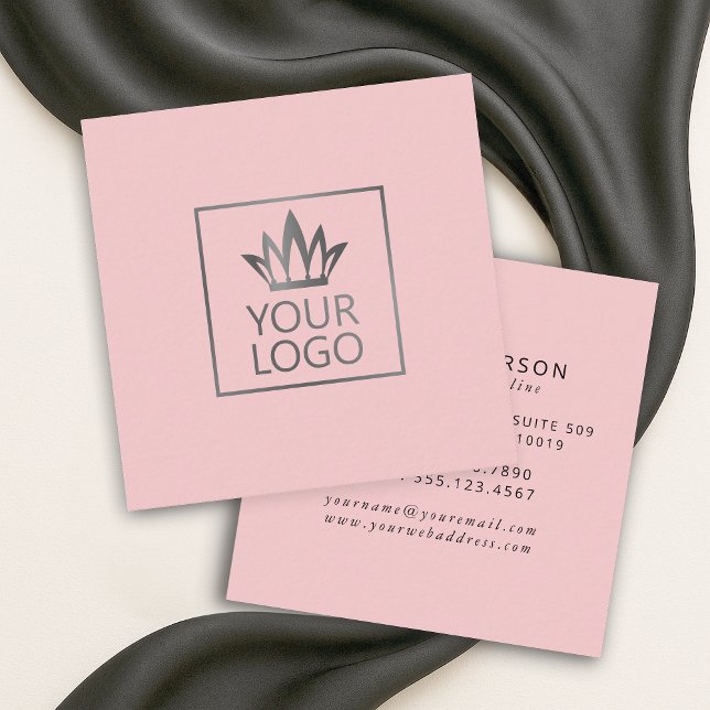 Your Logo on Any Colour Background Square Business Card (Creator Uploaded)
