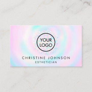 your logo on delicate pastel colours business card