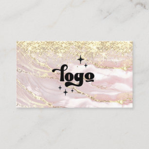 your logo on faux gold sparkle business card
