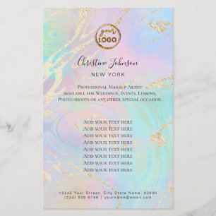 your logo on faux iridescent effect flyer