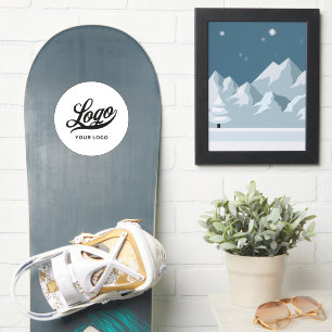 Your Logo on Off White Circle Snowboard Business