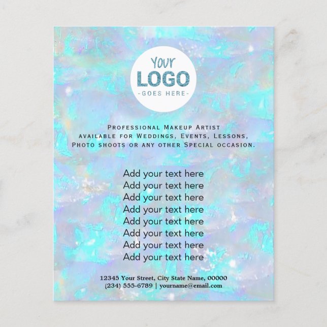 your logo on opal stone texture background flyer (Front)