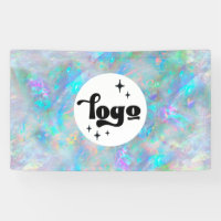 your logo on opal stone texture