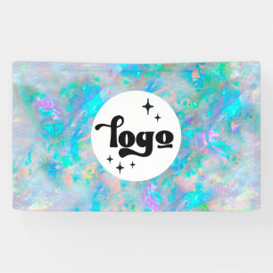 your logo on opal stone texture  banner