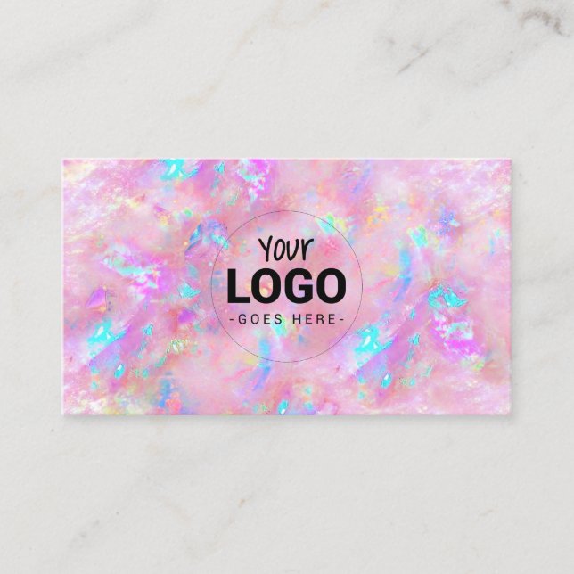 your logo on opal texture business card (Front)