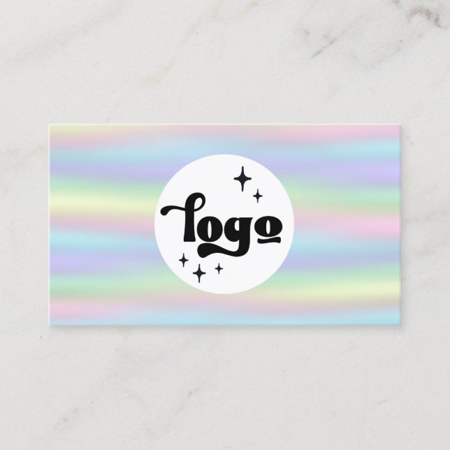 your logo on pastel colours background business card (Front)