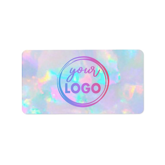 your logo on pastel opal gemstone label (Front)
