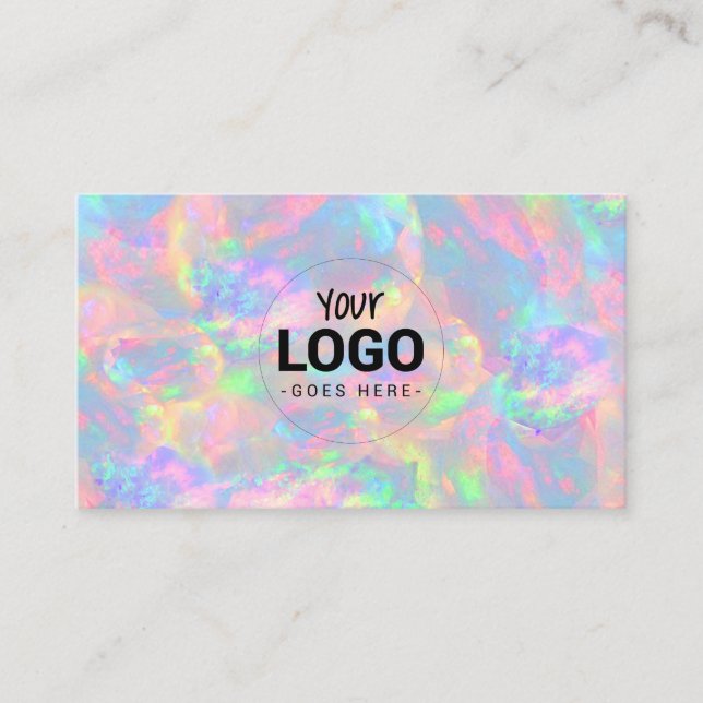 your logo on pastel opal texture business card (Front)