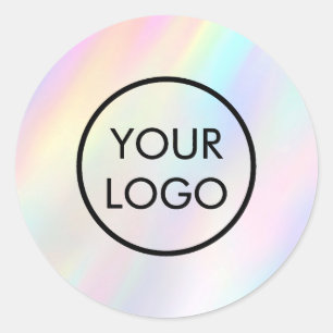 your logo on pastel texture classic round sticker