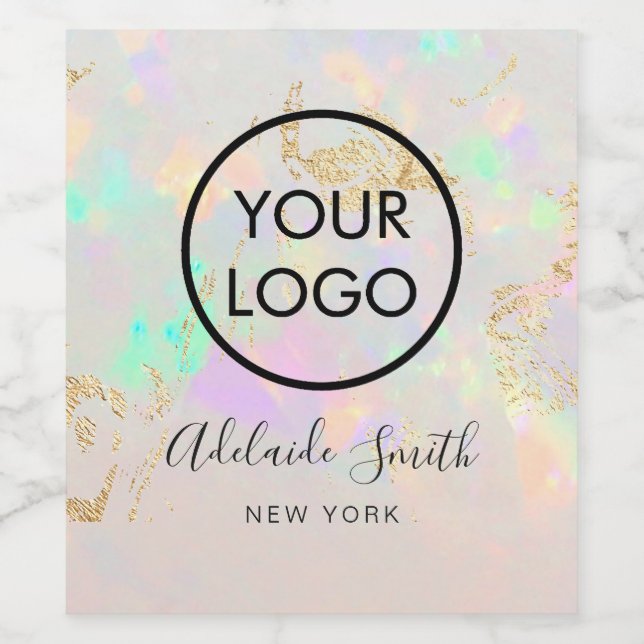 your logo on white opal  wine label (Single Label)